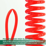 LAIZE Kompressor-Luftschlauch, flexibel, PU-Spiralschlauch mit Anschluss, 8x5mm, 3m; mit Anschluss, 8x5mm, 6m; mit Anschluss, 8x5mm, 9m; mit Anschluss, 8x5mm, 12m; mit Anschluss, 8x5mm, 15m; mit Anschluss, 10x6,5mm, 6m, mit Anschluss