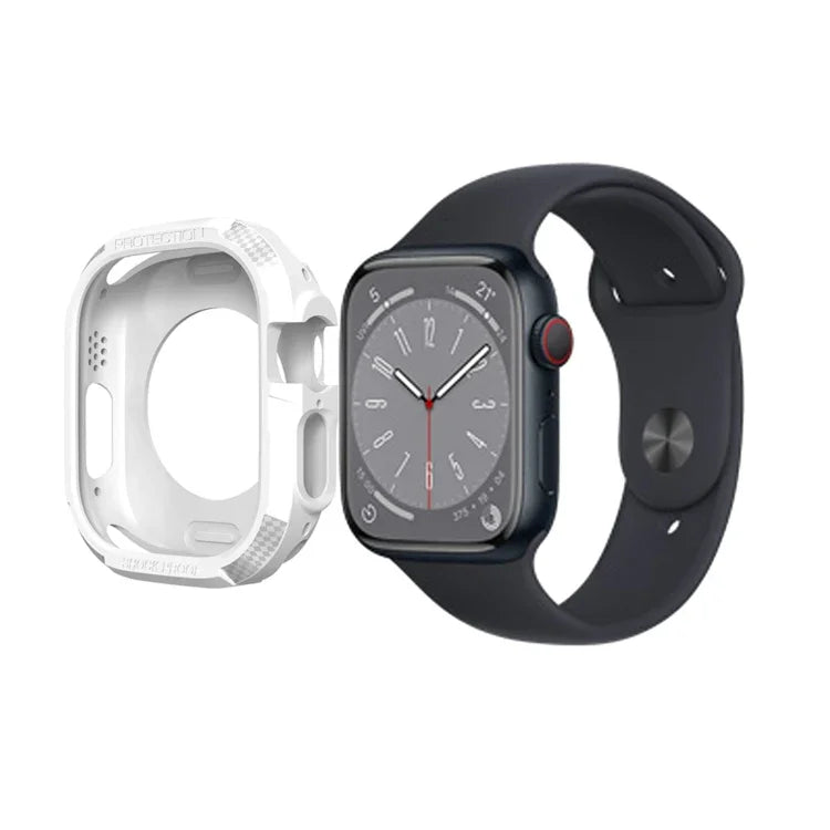 Stoßfestes Gehäuse aus Kohlefaser für Apple Watch, Serie 9 / 8 / 7 45 mm