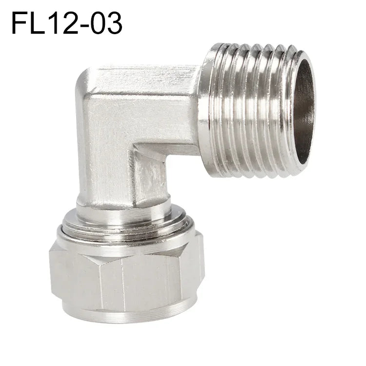 LAIZE Vernickeltes Kupfer Trachea Schnellkupplungs-Winkel-Verschluss-Buchse, FL8-03, FL8-04, FL10-03, FL10-04, FL12-02, FL12-03, FL12-04