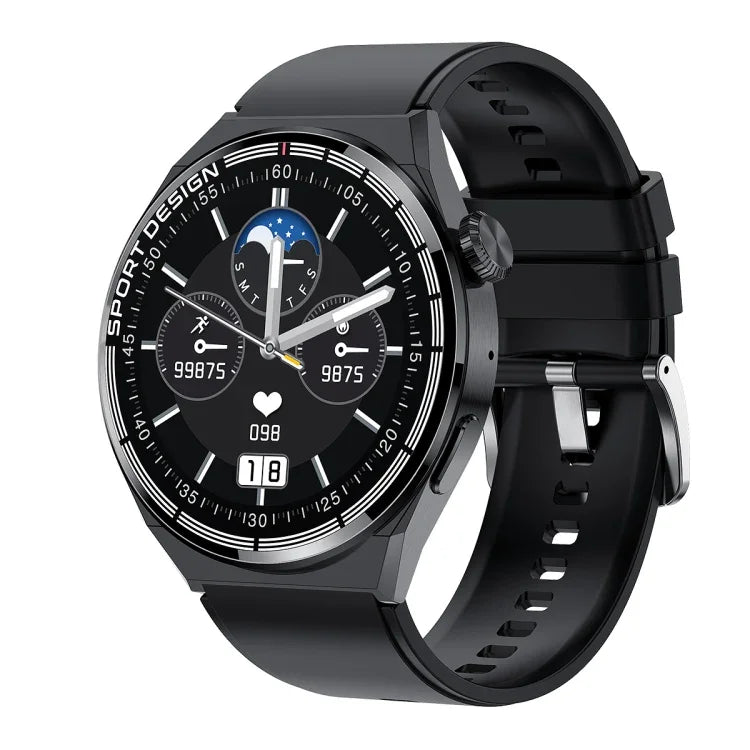 MD3MAX Smartwatch mit rundem 1,39-Zoll-Display und TPU-Armband, unterstützt Herzfrequenz- und Blutsauerstoffmessung, TPU-Armband