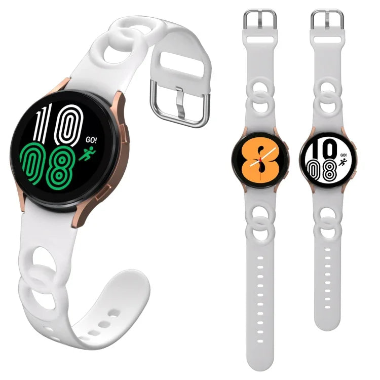 Doppelt geschwungenes Silikon-Uhrenarmband mit Aussparungen, für Samsung Galaxy Watch 5 40 mm / 44 mm