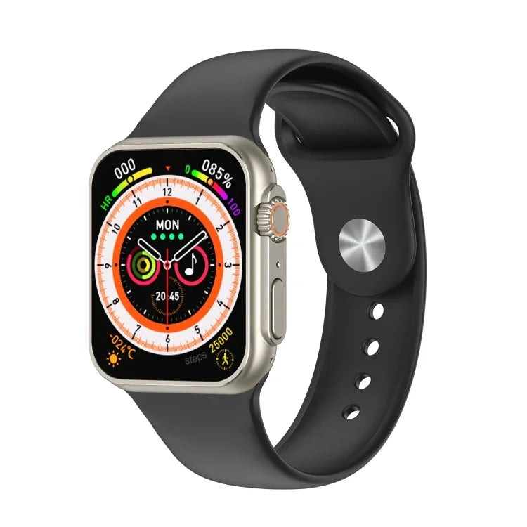 Die N8 Ultra Smartwatch mit 2,02 Zoll großem quadratischem Display unterstützt Herzfrequenz- und Blutsauerstoffmessung.