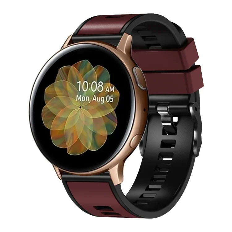Zweifarbiges Silikon-Uhrenarmband in schlichter Webart, für Samsung Galaxy Watch 5 Pro 45 mm