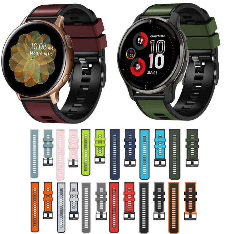 Zweifarbiges Silikon-Uhrenarmband in schlichter Webart, für Samsung Galaxy Watch 5 Pro 45 mm