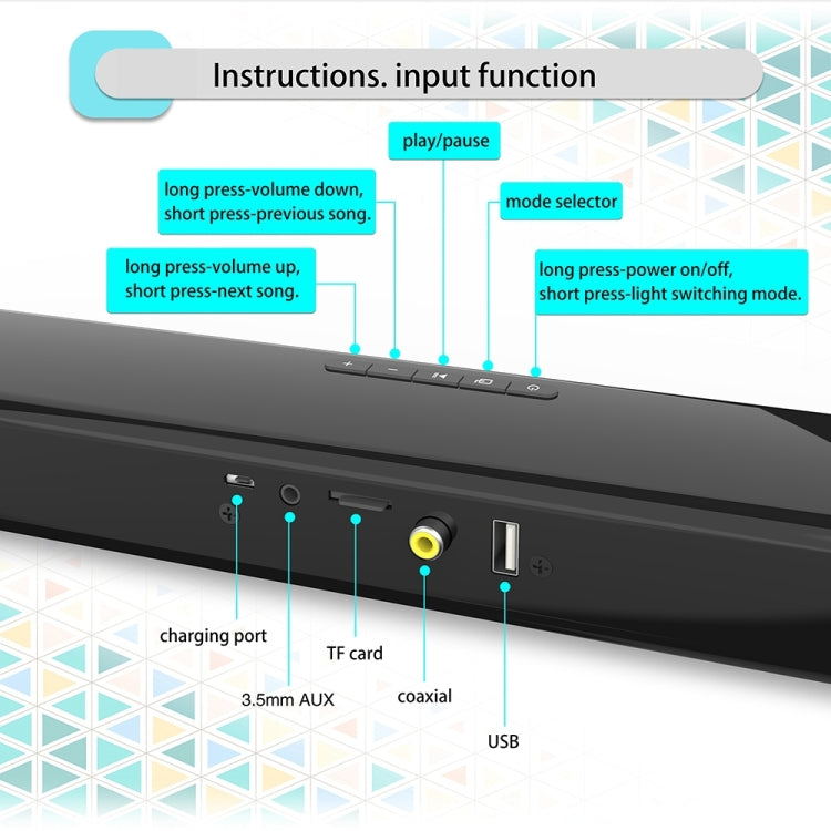 BS-28E RGB Buntes Stimmungslicht Bluetooth Lautsprecher, BS-28E