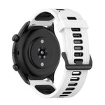 22mm Stripe Two-color Silicone Stainless Steel Buckle Watch Band, For Amazfit GTR 4 / GTS 4 / GTR 3