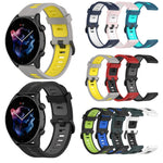 22mm Stripe Two-color Silicone Stainless Steel Buckle Watch Band, For Amazfit GTR 4 / GTS 4 / GTR 3