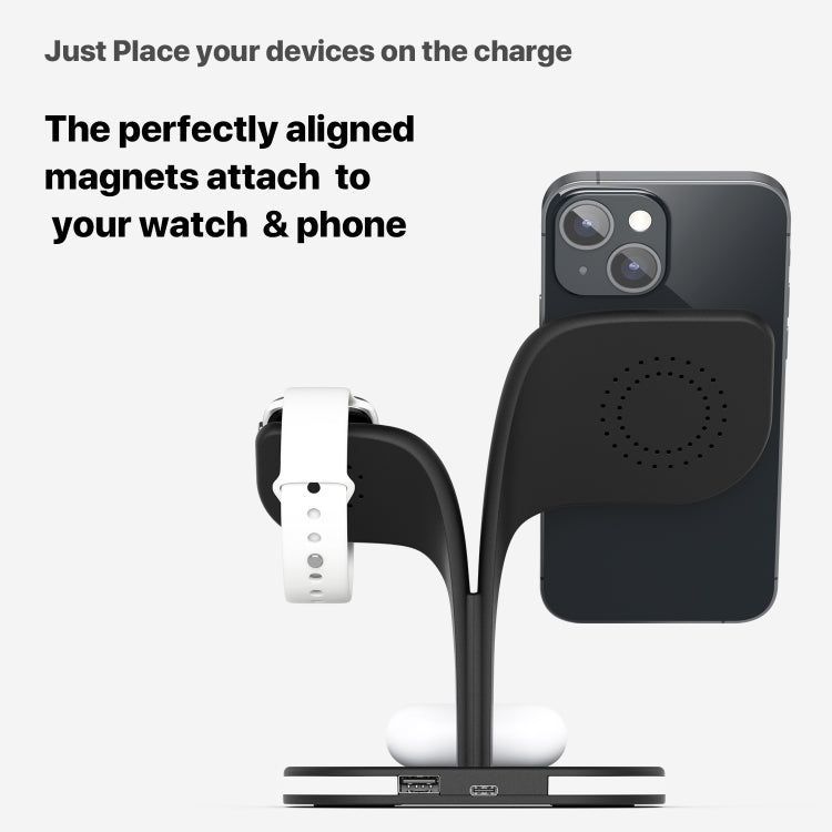 YM-UD22 15W 5-in-1 magnetisches kabelloses Ladegerät mit Standfunktion