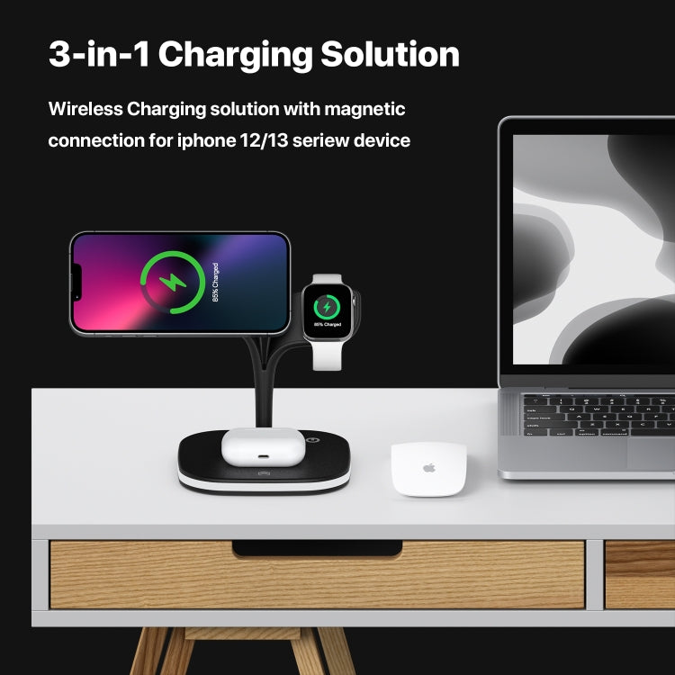 YM-UD22 15W 5-in-1 magnetisches kabelloses Ladegerät mit Standfunktion