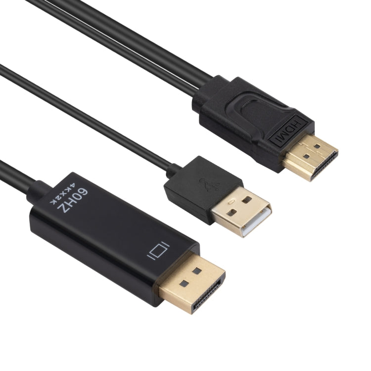 HDMI-zu-USB+DisplayPort Adapterkabel mit Netzteil, Länge: 1,8 m, 180 cm