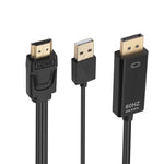HDMI-zu-USB+DisplayPort Adapterkabel mit Netzteil, Länge: 1,8 m, 180 cm