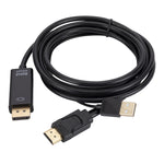 HDMI-zu-USB+DisplayPort Adapterkabel mit Netzteil, Länge: 1,8 m, 180 cm