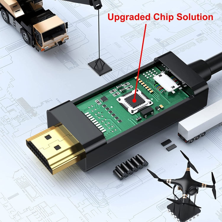 HDMI-zu-USB+DisplayPort Adapterkabel mit Netzteil, Länge: 1,8 m, 180 cm