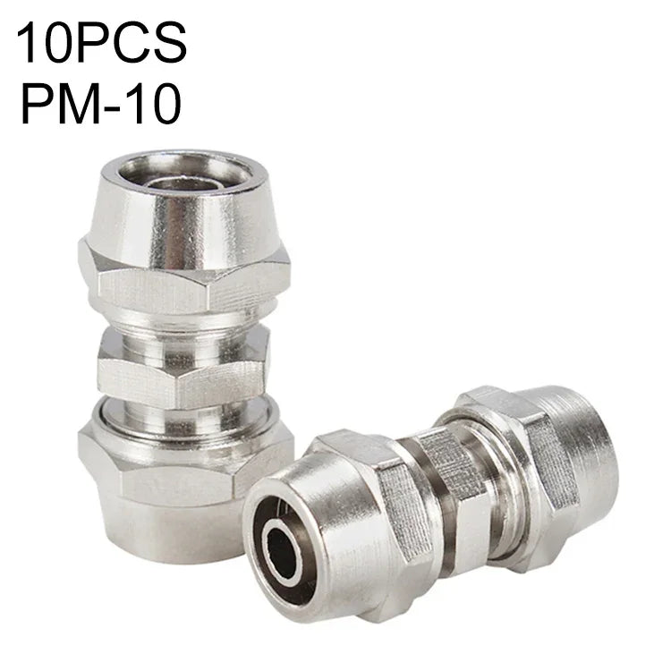 PM-4 LAIZE 2 Stück Vernickelter Kupfer Gerader Pneumatischer Schnellverbinder, PM-4 (2 Stück), PM-6 (2 Stück), PM-8 (2 Stück), PM-10 (2 Stück), PM-12, PM-14, PM-16