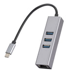 SL-030 USB-C / Typ-C zu Gigabit Ethernet RJ45 & 3 x USB 3.0 Adapter Konverter HUB, USB-C / Typ-C zu RJ45 & 3 x USB