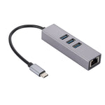 SL-030 USB-C / Typ-C zu Gigabit Ethernet RJ45 & 3 x USB 3.0 Adapter Konverter HUB, USB-C / Typ-C zu RJ45 & 3 x USB