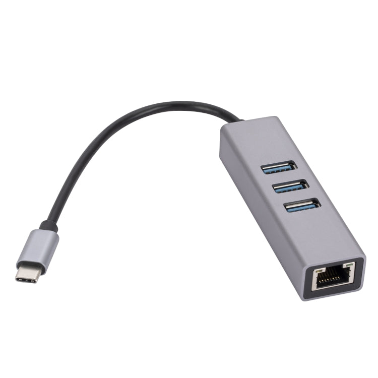 SL-030 USB-C / Typ-C zu Gigabit Ethernet RJ45 & 3 x USB 3.0 Adapter Konverter HUB, USB-C / Typ-C zu RJ45 & 3 x USB