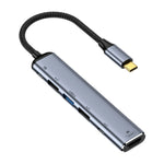 Y004 6-in-1 USB-C/Typ-C zu HDMI+USB 3.1+Dual USB 2.0+Dual USB-C/Typ-C Schnittstellen Multifunktionsadapter, Y004