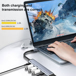Y004 6-in-1 USB-C/Typ-C zu HDMI+USB 3.1+Dual USB 2.0+Dual USB-C/Typ-C Schnittstellen Multifunktionsadapter, Y004