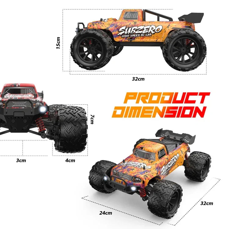 9500E 1:16 ferngesteuertes 4WD-Hochgeschwindigkeitsauto, 9500E (Rot), 9500E (Orange)