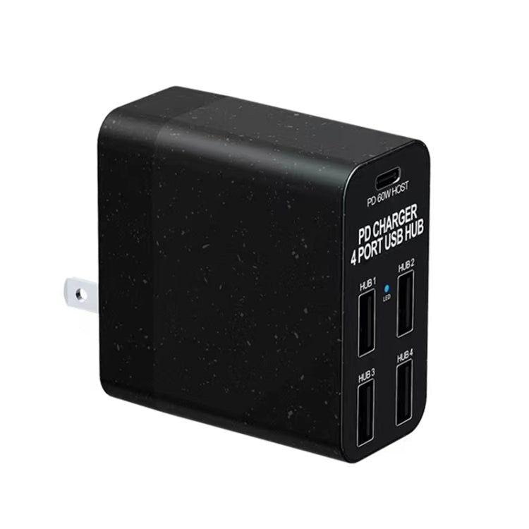 X83 65W Ausgang USB-C / Typ-C + 4 Anschlüsse USB HUB PD Ladegerät, US-Stecker, X83