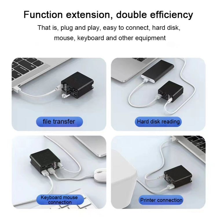 X83 65W Ausgang USB-C / Typ-C + 4 Anschlüsse USB HUB PD Ladegerät, US-Stecker, X83