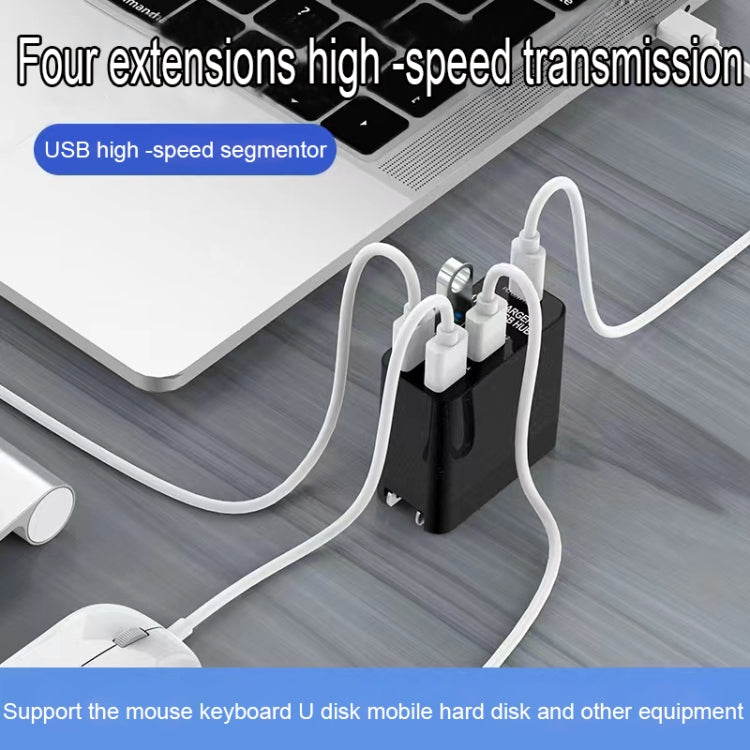 X83 65W Ausgang USB-C / Typ-C + 4 Anschlüsse USB HUB PD Ladegerät, US-Stecker, X83