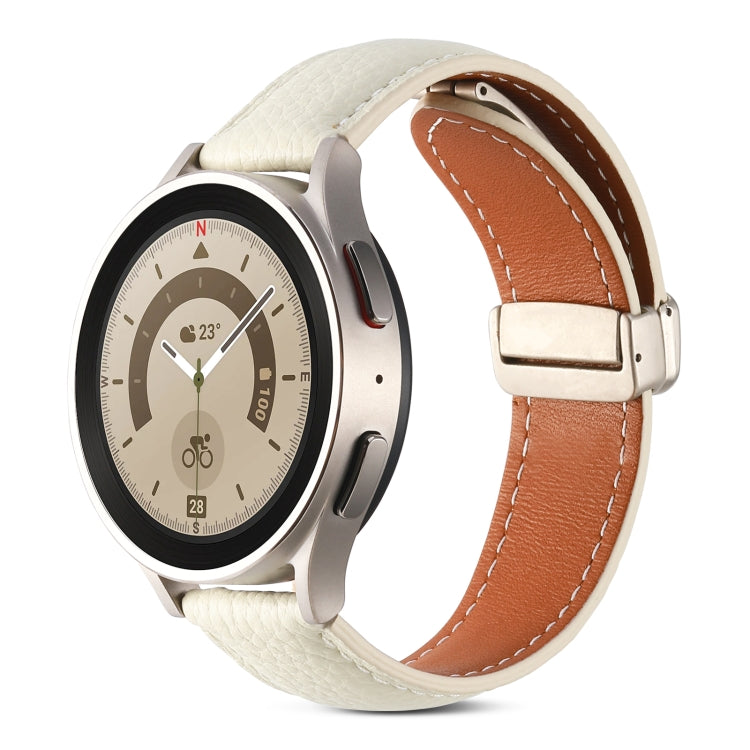 Faltschnalle echtes Lederarmband, für Samsung Galaxy Watch 5