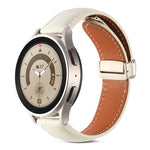 Faltschnalle echtes Lederarmband, für Samsung Galaxy Watch 5