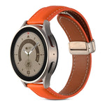 Faltschnalle echtes Lederarmband, für Samsung Galaxy Watch 5
