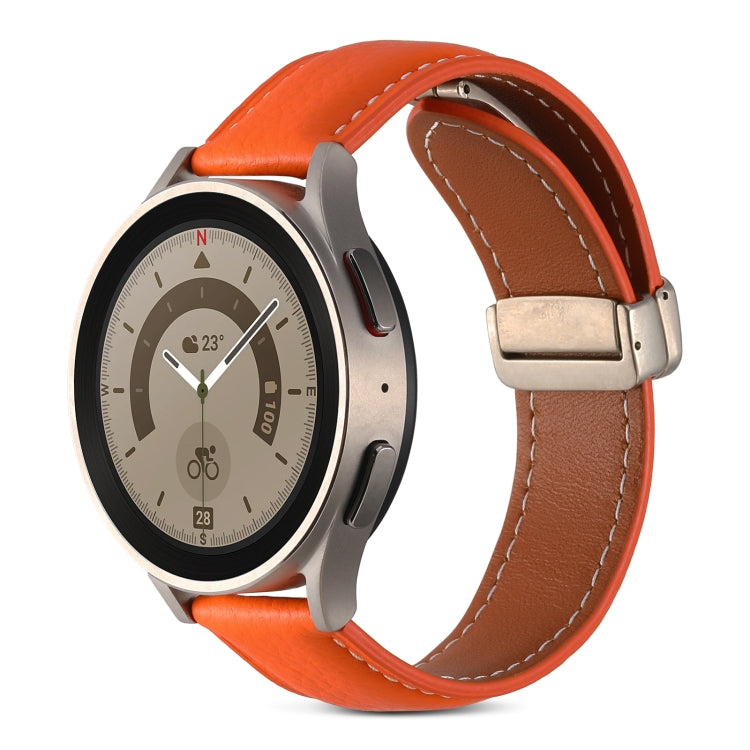 Faltschnalle echtes Lederarmband, für Samsung Galaxy Watch 5