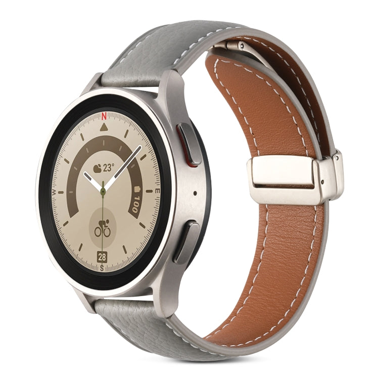 Faltschnalle echtes Lederarmband, für Samsung Galaxy Watch 5
