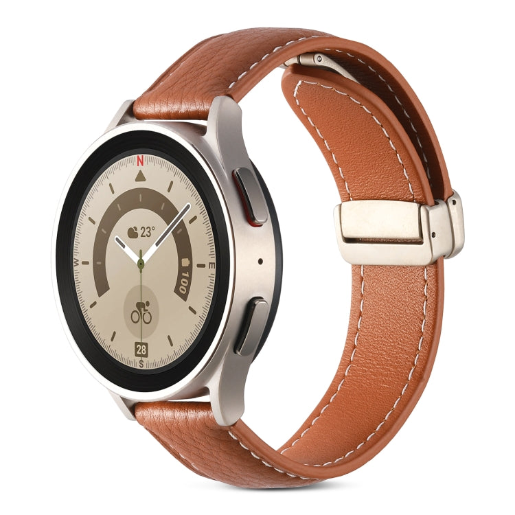 Faltschnalle echtes Lederarmband, für Samsung Galaxy Watch 5