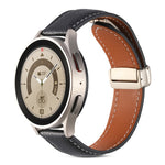 Faltschnalle echtes Lederarmband, für Samsung Galaxy Watch 5