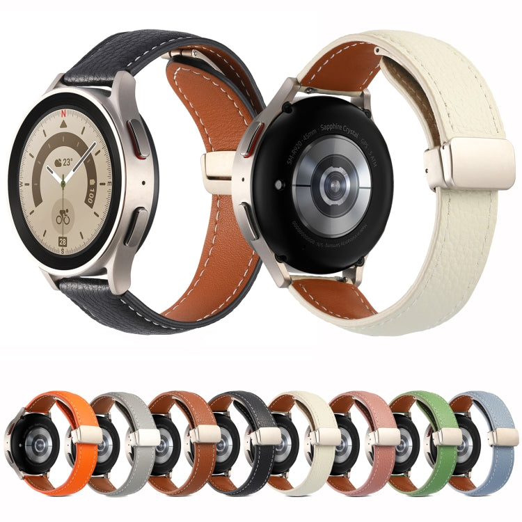 Faltschnalle echtes Lederarmband, für Samsung Galaxy Watch 5