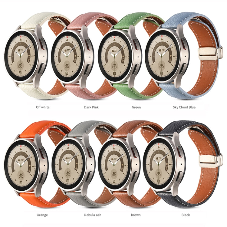 Faltschnalle echtes Lederarmband, für Samsung Galaxy Watch 5