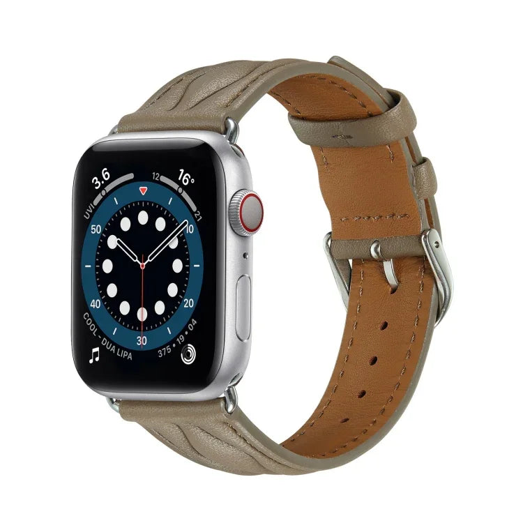 Hyperbolisches Wellen-Lederarmband, für Apple Watch Ultra 49 mm / Serie 8 &amp; 7 45 mm /, für Apple Watch Serie 8 &amp; 7 41 mm /