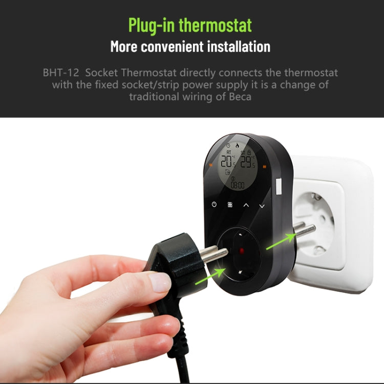 Steckbarer LCD Thermostat, EU Stecker, Mit WiFi, Ohne WiFi