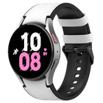 Für Samsung Galaxy Watch5 44 mm / 40 mm Silikon-Lederarmband, schwarz, mit Dornschließe, Größen S und L