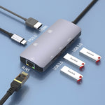 Onten OTN-UC910 USB-C / Typ-C Tragbare Multifunktionale HUB Dockingstation, OTN-UC910