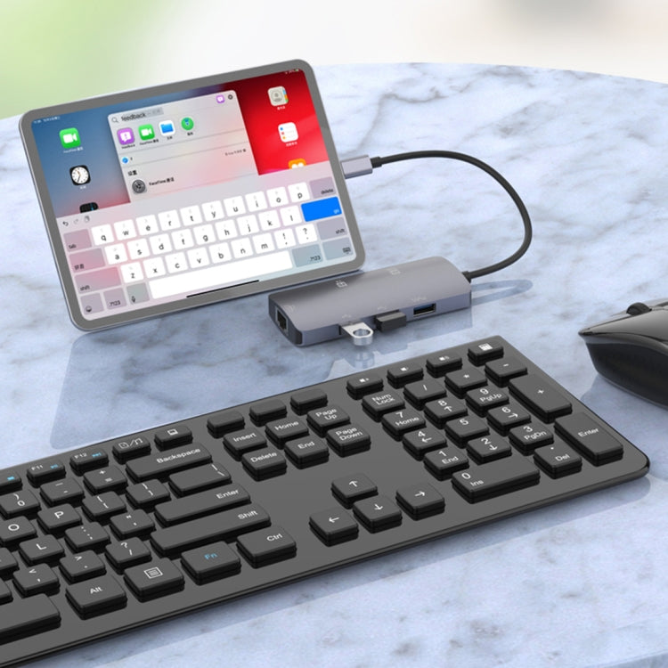 Onten OTN-UC910 USB-C / Typ-C Tragbare Multifunktionale HUB Dockingstation, OTN-UC910
