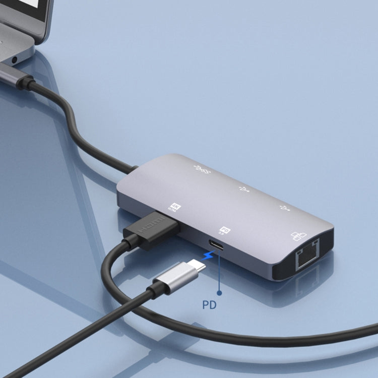 Onten OTN-UC910 USB-C / Typ-C Tragbare Multifunktionale HUB Dockingstation, OTN-UC910