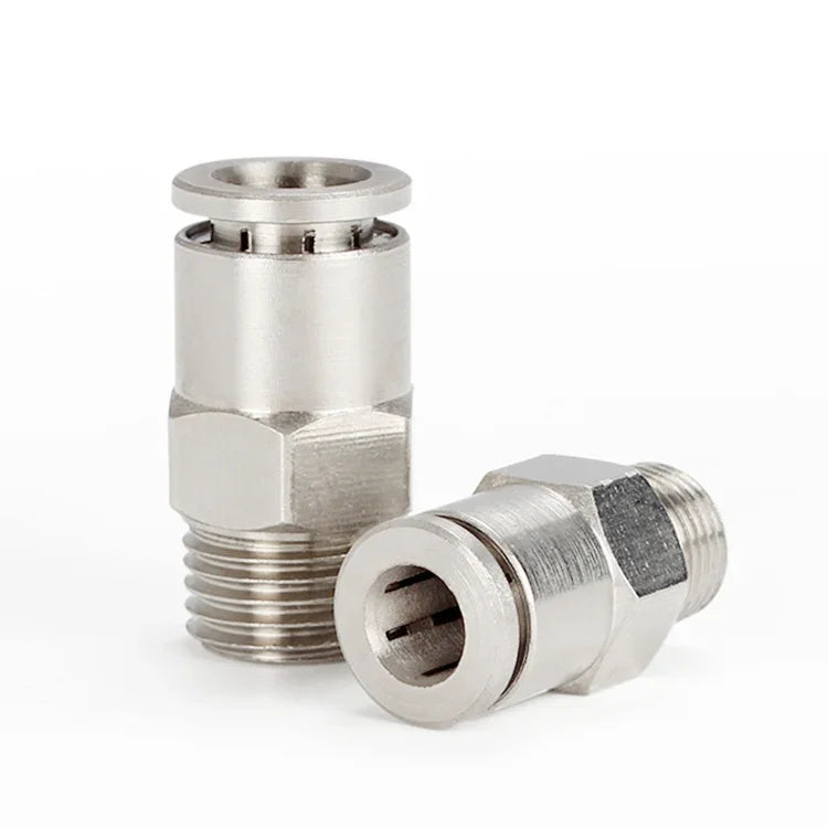 LAIZE vernickelter Kupfer-Außengewinde gerader pneumatischer Schnellverbinder, PC4-01, PC4-02, PC4-M5, PC6-01, PC6-02, PC6-03, PC6-04, PC6-M5, PC8-01, PC8-02, PC8-03, PC8-04, PC10-01, PC10-02, PC10-03, PC10-04, PC12-01, PC12-02, PC12-03, PC12-04, PC14-02