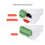 Waveshare Hutschienen RS485 zu RJ45 Serieller Server mit POE-Funktion, 23273