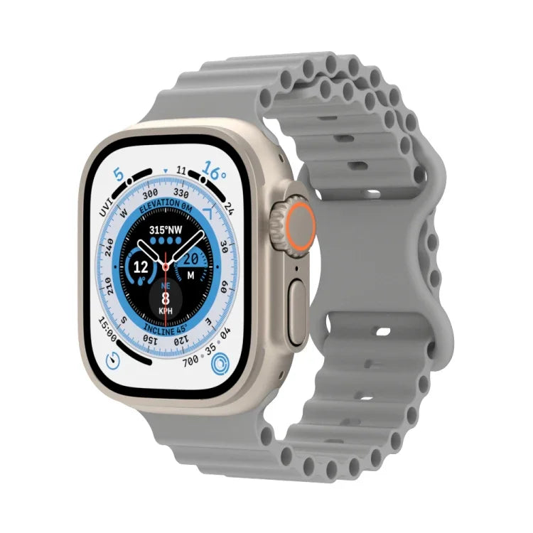 Ocean Style Silikonarmband, für Apple Watch Ultra 49mm / Series 8&7 45mm / SE 2&6&SE&5&4 44mm / 3&2&1 42mm, für Apple Watch Series 8&7 41mm / SE 2&6&SE&5&4 40mm / 3&2&1 38mm