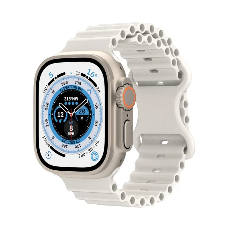 Ocean Style Silikonarmband, für Apple Watch Ultra 49mm / Series 8&7 45mm / SE 2&6&SE&5&4 44mm / 3&2&1 42mm, für Apple Watch Series 8&7 41mm / SE 2&6&SE&5&4 40mm / 3&2&1 38mm