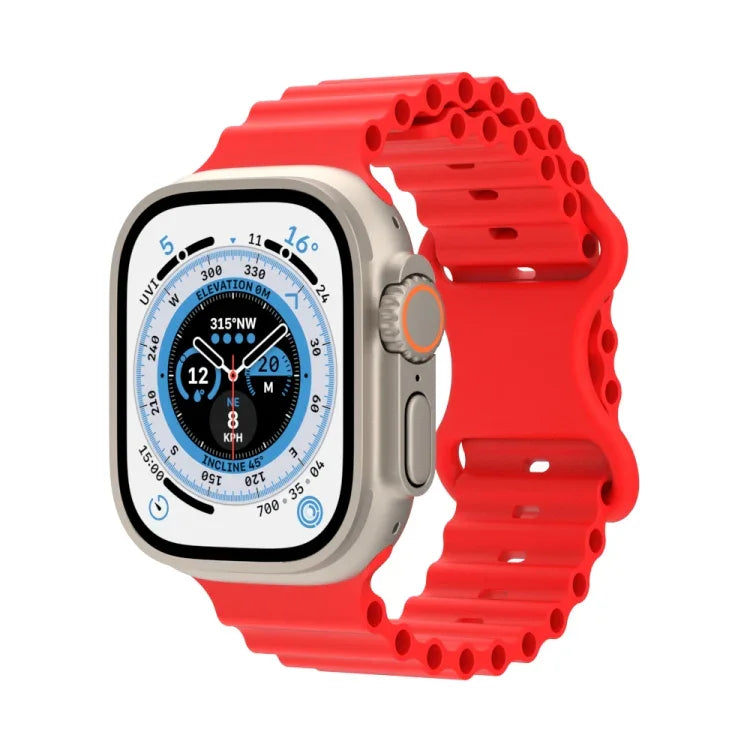 Ocean Style Silikonarmband, für Apple Watch Ultra 49mm / Series 8&7 45mm / SE 2&6&SE&5&4 44mm / 3&2&1 42mm, für Apple Watch Series 8&7 41mm / SE 2&6&SE&5&4 40mm / 3&2&1 38mm