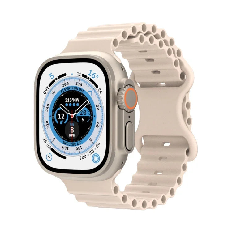 Ocean Style Silikonarmband, für Apple Watch Ultra 49mm / Series 8&7 45mm / SE 2&6&SE&5&4 44mm / 3&2&1 42mm, für Apple Watch Series 8&7 41mm / SE 2&6&SE&5&4 40mm / 3&2&1 38mm