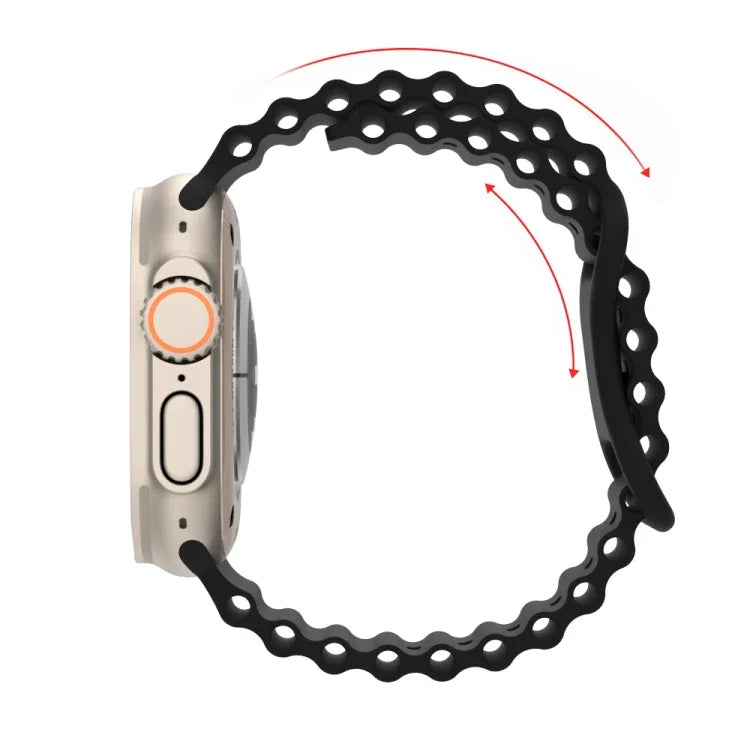 Ocean Style Silikonarmband, für Apple Watch Ultra 49mm / Series 8&7 45mm / SE 2&6&SE&5&4 44mm / 3&2&1 42mm, für Apple Watch Series 8&7 41mm / SE 2&6&SE&5&4 40mm / 3&2&1 38mm