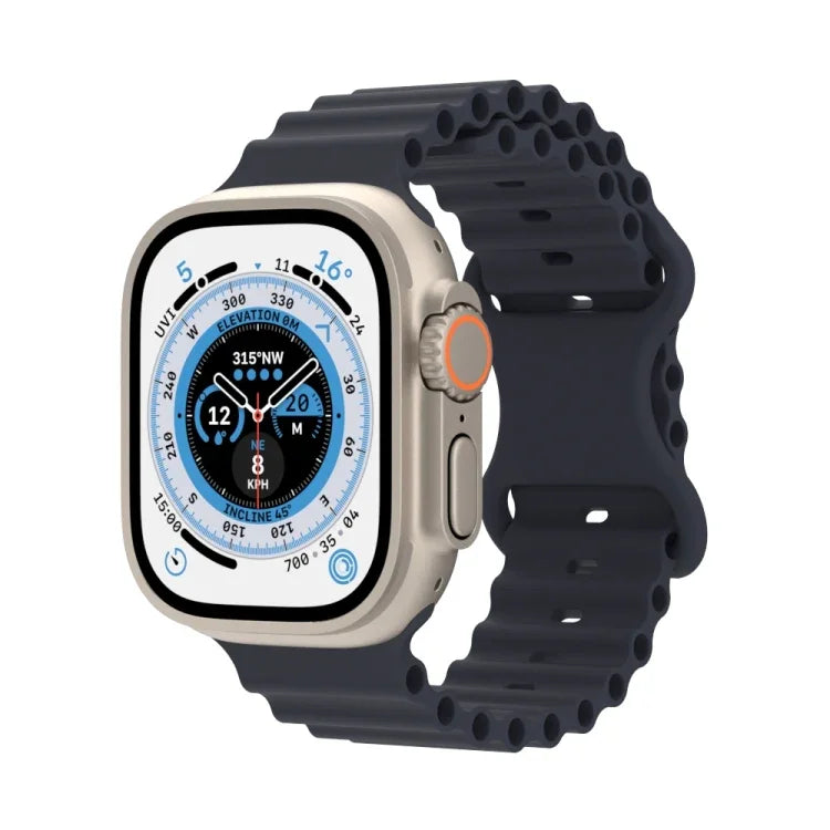 Ocean Style Silikonarmband, für Apple Watch Ultra 49mm / Series 8&7 45mm / SE 2&6&SE&5&4 44mm / 3&2&1 42mm, für Apple Watch Series 8&7 41mm / SE 2&6&SE&5&4 40mm / 3&2&1 38mm